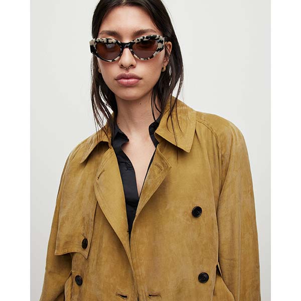 Allsaints Australia Womens Kikki Relaxed Trench Coats Olive AU14-357